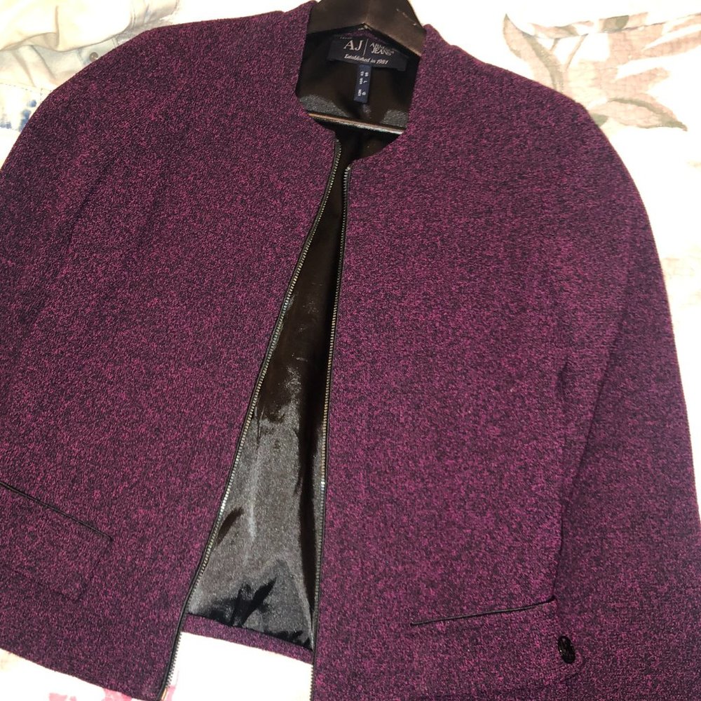 ARMANI JEANS - DARK PURPLE BLAZER JACKET (SIZE L)